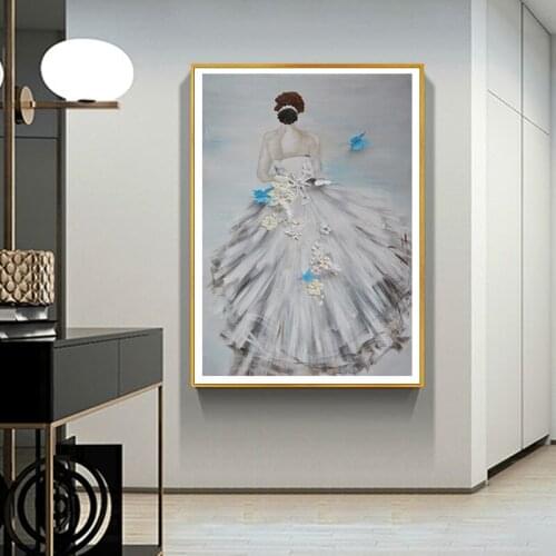 Elegant Girl Canvas Paintings for Interior Prints Woman Figure Portrait Poster Wall Art Modern Home Decor Frameless Pictures