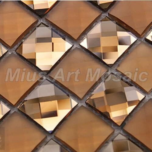 Brown mirror tile mosaic