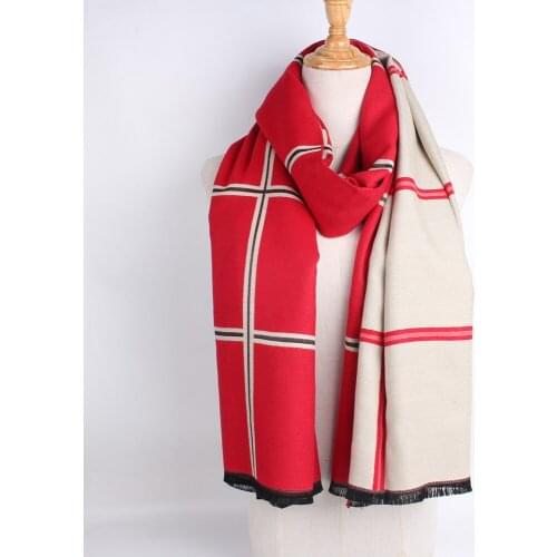 2020 Red Plaid cashmere scarf shawl winter women luxury brand printing large size blanket Angle of bandana scarf ponchos