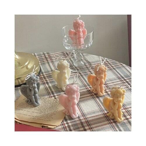 Cupid Little Angel Aromatherapy Candle Mold DIY Cake Decoration Plaster Baking Silicone Mold Resin Molds Candle Making Supplies
