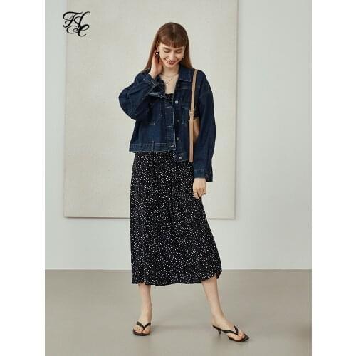 FANSILANEN Dark Blue Short Denim Jacket New Korean Style Loose Jacket Cotton Cropped Jacket Autumn Clothes Women Women Jacket