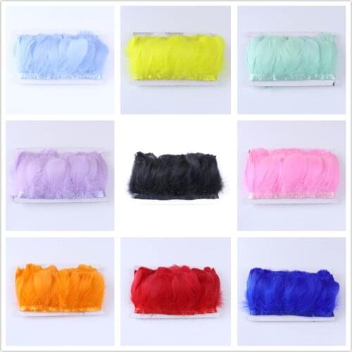 Swan Feather Ribbon Real Goose Plumes 5-9 CM for Wedding Skirt Plumes Trimming Jewelry Craft Making Decoration Wholesale Dyed