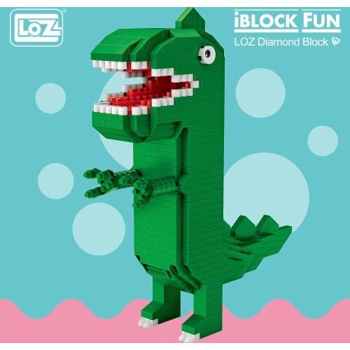 LOZ Diamond Building Blocks Cartoon Dinosaur Anime Action Figure Jurassic Creative Cute Animal Toys for Children Gift DIY 9799