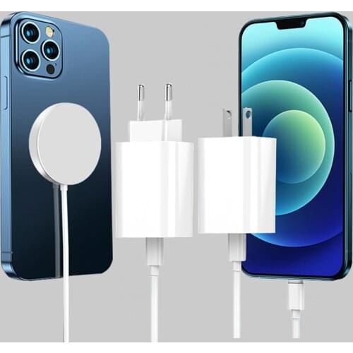 15W Magnetic Wireless Charger For iPhone 12 AirPods Phone Accessories Fast Charging Dock Quick 20W EU US UK Plug USB-C Charging