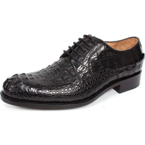 Jiangxinduyun manual Mens Shoes crocodile skin Britain genuine leather male Big size Round head business male shoes