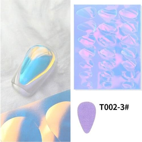 R3MF Fashion Nail Art Sticker 3D Holographic Aurora Film Glass Paper Reflective Mirror Rainbow Candy Wrapper Nail Decorations