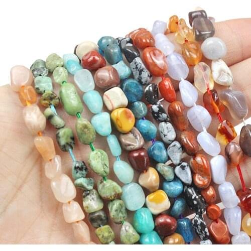 NAPOLN 5-8mm Natural Irregular Red Stone Beads Gravel Chips Loose Spacer Beads for Jewelry Making DIY Earring Necklace 15"Inche