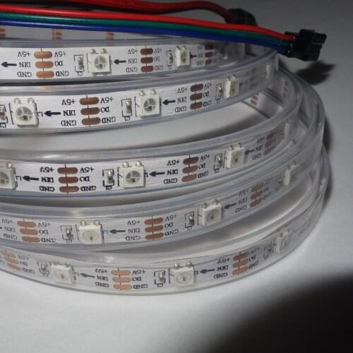 5m 34LEDs/m DC5V addressable WS2812B led pixel strip,waterproof in silicon tube,34pcs WS2812B/M with 34pixels;WHITE PCB