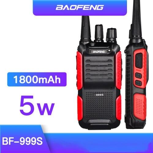Baofeng BF-999S Plus Walkie Talkie 6km Talk Range 5W 1800mAh UHF 16 Channel Portable Two Way Radio Upgrade BF-888s CB Radio