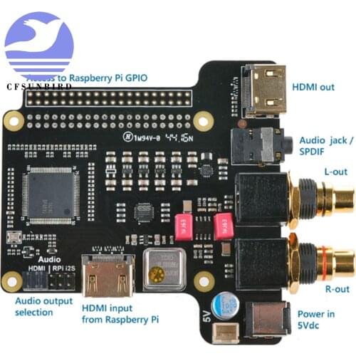 Raspberry Pi X4000 ES9018K2M HiFi Player DAC Expansion Board HDMI I2S for Raspberry Pi 3 Model B / 2B / B