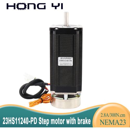 57BYGH stepping motor with power-off brake motor four wire printer engraving machine brake body length 112mm high torque 300ncm