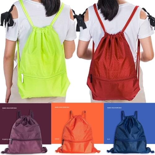 String Drawstring School Backpack Bag Cinch Sack School Tote Gym Bag Sport Pack