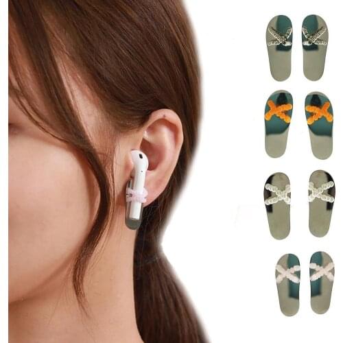 Cute Shoes Earphone Earrings Anti Lost Earring Holder Titanium Steel Slippers Earring Women Jewelry Fashion Stud Earrings