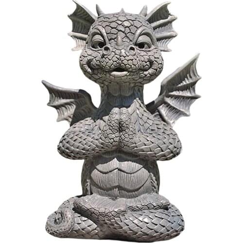 Resin Dragon Statue Zen Yoga Dragon Home Garden Decoration Dragon Buddha Art Sculptures For Outdoor Backyard Porch High Quality
