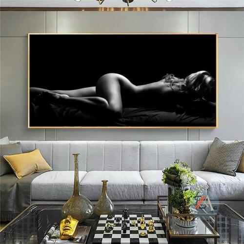 Modern Art Sexy Body Nude Woman Portrait Poster And Printed Mural Canvas Painting Home Wall Decoration