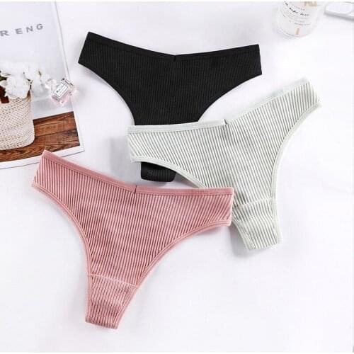 G-string Panties Cotton Womens Underwear Sexy Panties Female Underpants Thong Solid Color Pantys Lingerie S-XL Design