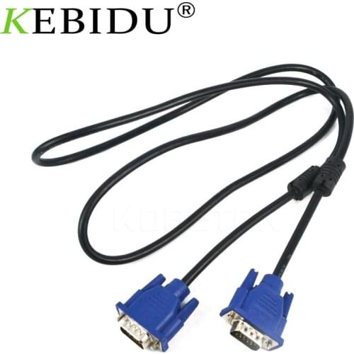 KEBIDU 15 Pin Male to Male 1.5M VGA to VGA Cable Extension Converter Connector For Computer Monitor Projector PC TV Adapter