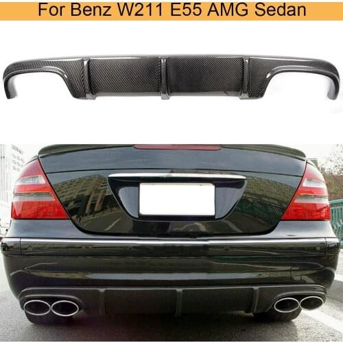 Carbon Fiber Rear Bumper Diffuser Lip for Mercedes Benz E Class W211 E55 AMG Sedan 4D 2002-2006 Rear Diffuser Lip Spoiler FRP
