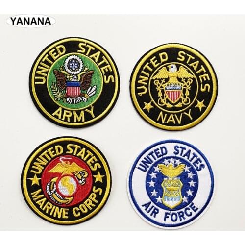 Navy air force army Marring corps Badge Patches Stickers Iron on Creative Badges Parches
