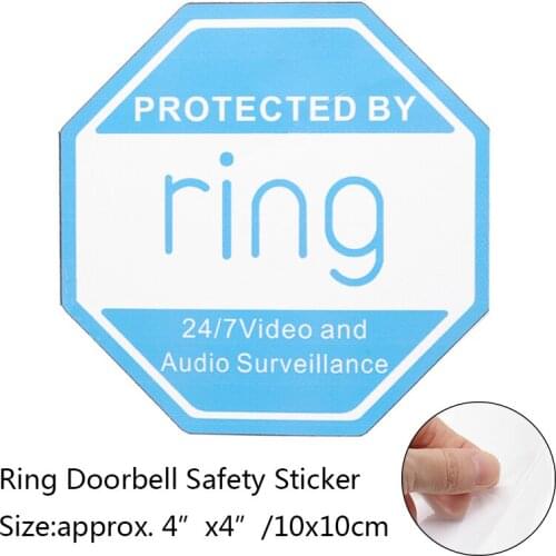 1pc Self Adhesive Doorbell Sticker Sign 24/7 Video Security Camera Warning Sign Sticker Entrance Home Doorbell Sign 4*4inch