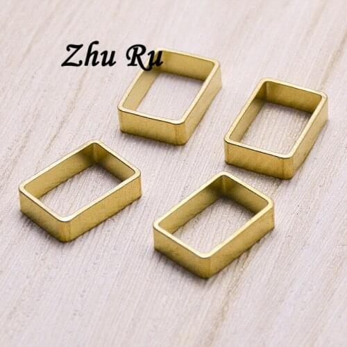 10pcs/lot zhu ru copper 14mm frame circle square box Mouth ring shape Charm Pendants for DIY Making Jewelry Making Accessories
