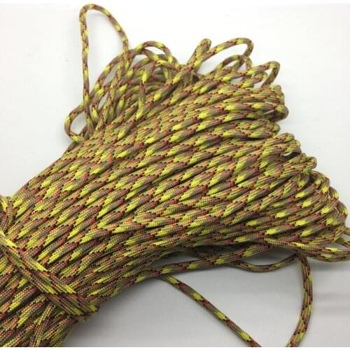 10yds/Lot Mxi color Paracord Bracelets Rope 7 Strand Parachute Cord CAMPING HiKING #Yellow+red+gray+black