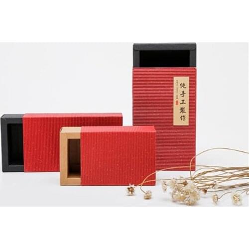 100PCS/LOT Free shipping Drawer Kraft Corrugated Paper Case Jewerlry&Clothing&Food Gift Box Customized LOGO