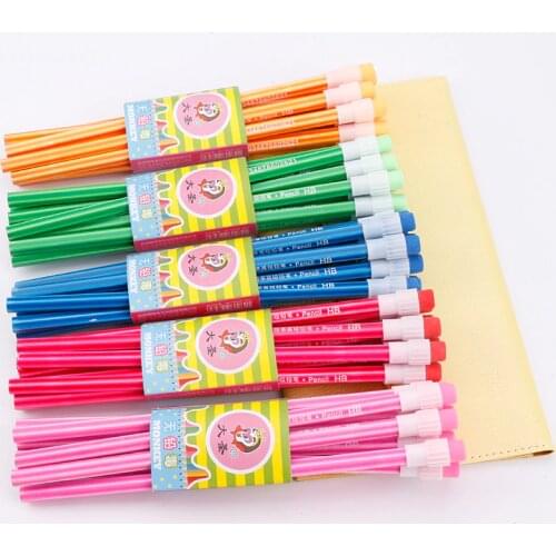 100pcs wooden pencil lot candy color pencils with eraser cute kids school office writing supplies drawing korean pencil graphite