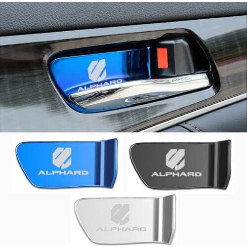 2pcs stainless steel car interior door handle ornament sticker for Toyota Alphard Accessories Car Styling