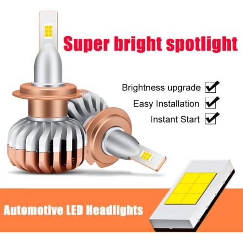 2pcs Car Headlight Bulbs LED Super Bright H1 H4 H7 H8 H9 H11 9005 9006 9012 Car Lights Universal Far Near Light Bulb