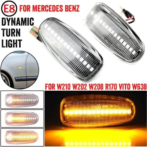2 Pieces Led Dynamic Side Marker Turn Signal Light Sequential Blinker Light For Mercedes BENZ W210 W202 W208 R170 Vito W638