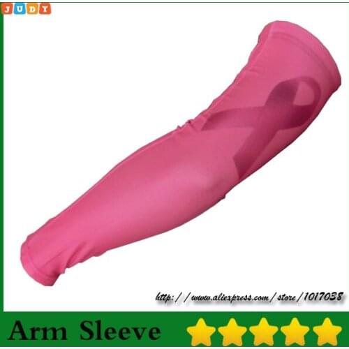 2016 USA cancer Breast Ribbon Elite Arm Sleeve Baseball Softball Sport Arm Sleeve 128pcs Different color 7 Size in stock