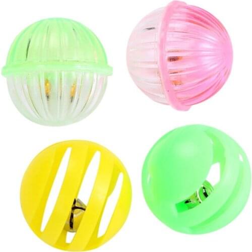 4Pcs/lot Pet Interactive Plastic Bell Ball Toy Cat Scratch-resistant Exercise Toys Set