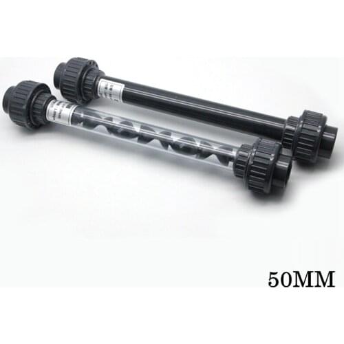 50MM PVC Static Mixer Plastic Dosing Liquid Union SK Type Static Mixer Grey/Clear PVC Pipe Mixer