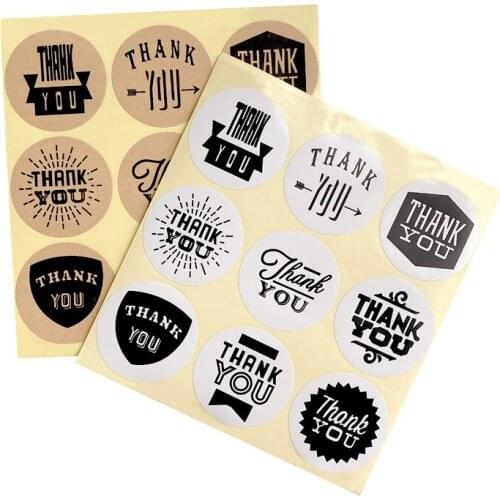 900 Pcs/lot Nine Personality Fonts Thank You Round Adhesive Stickers Gift Bag Packaging Envelope Seal Label DIY Scrapbook