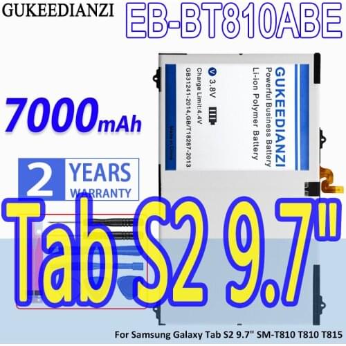 High Capacity GUKEEDIANZI Battery EB-BT810ABE 7000mAh For Samsung Galaxy Tab S2 9.7" SM-T810 T810 T815