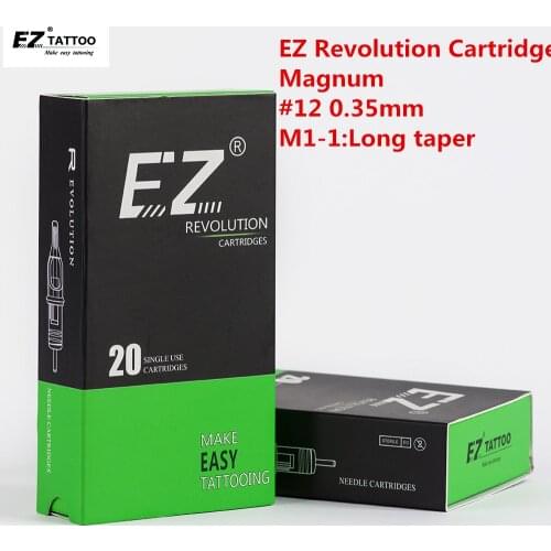 EZ Revolution Tattoo Needles Cartridge Magnum # 12 0.35 mm Long Taper 5.5 mm Tattoo Accessories for Cartridge machine 20pcs /box