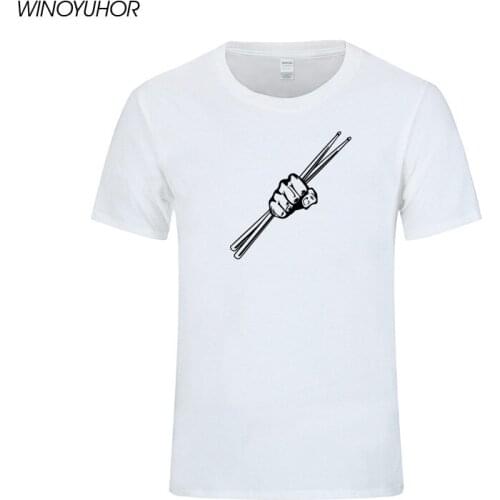 Drum Sticks Punk Music T Shirts Mens 2020 New Summer Short Sleeve T-Shirt Cotton Male Rock Roll Hip Hop Tshirt Streetwear