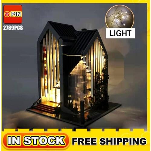 Moc City Street View Series Construction Block Modern Library Model Building Blocks Bricks Kids Toys Girls Christmas Gifts