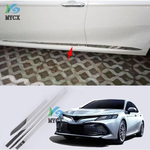 Stainless steel Chrome Molding Door Body Strips For Toyota camry XV70 2018 2019 Accessories Trim Covers Car styling