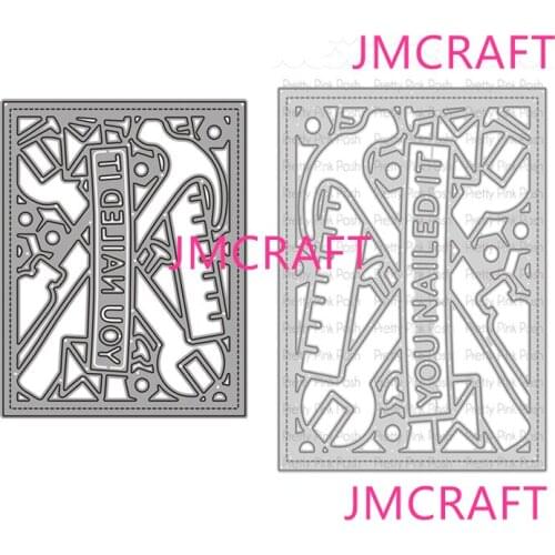 JMCRAFT 2021 YOU NAILED IT Frame Background #2 Metal Cutting Die For Scrapbooking Practice Hands-on DIY Album Card Handmade Tool