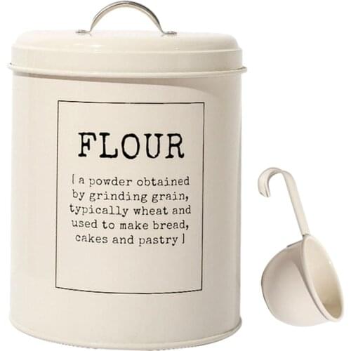 Metal Kitchen Food Rice Flour Storage Tin Jar 5L Farmhouse Container