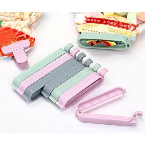 Fashion 12PCS/Set Plastic Bag Clips Sealer Snack Fresh Food Storage Bag Clips Kitchen Accessories Mini Sealing Clamp Food Clip