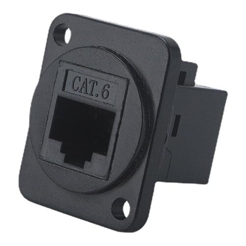 D-type Module RJ45 Socket Cable Female Signal Connector Cat6 Panel Mount Network Ethernet Extension Interface Adapter