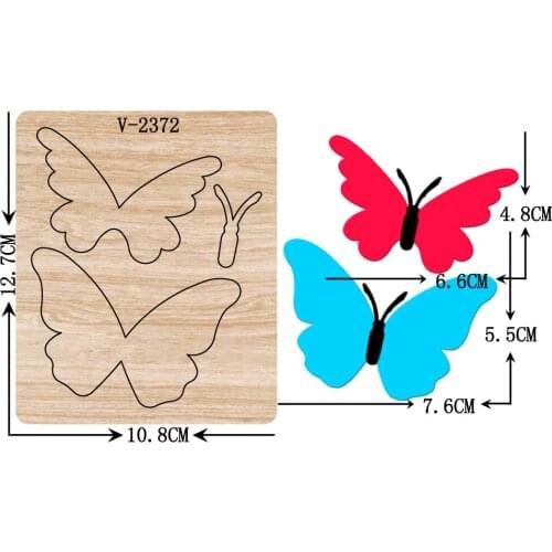 New butterfly wooden dies cutting dies for scrapbooking Multiple sizes V-2372