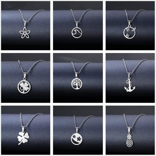 DoreenBeads Fashion Stainless Steel Necklace Tortoise Heart Tree Pendant For Women Men Necklace Jewelry 45cm long, 1 Piece