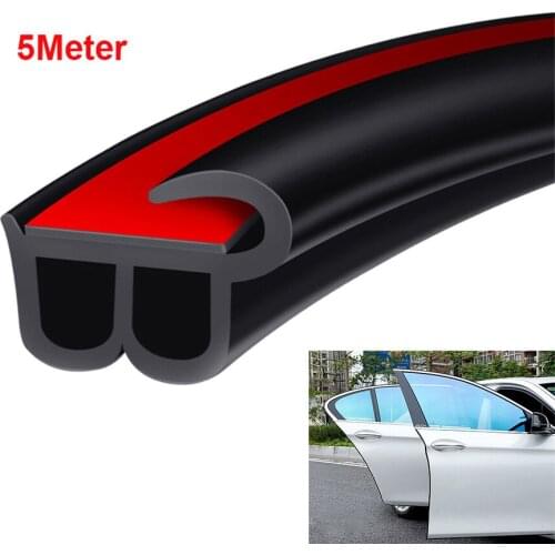 5m/196" Rubber Car Edge Protector Strip Weatherstrip RV Boat Door Trunk Waterproof Isolator Noise
