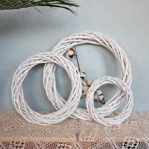 Christmas Rattan Wreath Ornaments Hanging Flower Crafts Home Party Decoration Christmas DIY Garland Gifts Xmas Vine Ring