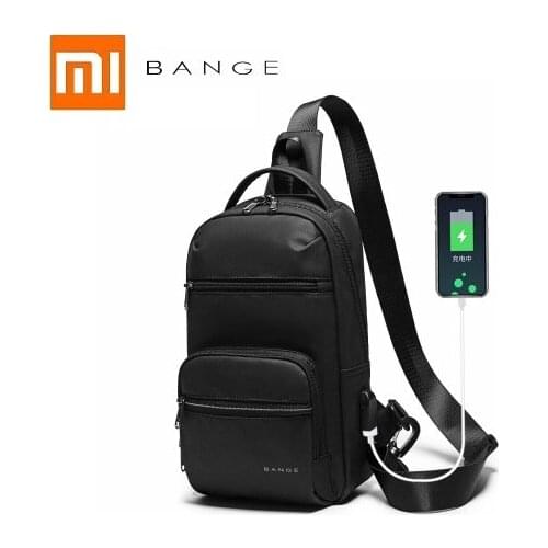 Xiaomi Mens multifunctional casual messenger bag simple fashion chest bag USB charging Crossbody shoulder bag