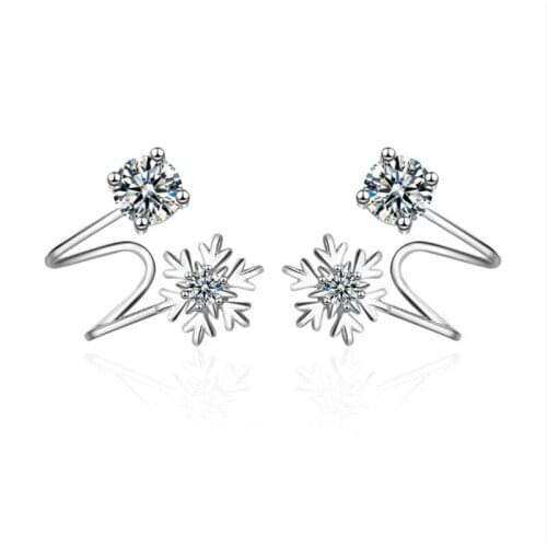 TJP Charm Rose Gold Female Crystal Earrings Jewelry Shining Fashion 925 Sterling Silver Earrings For Women Party Accessories Hot